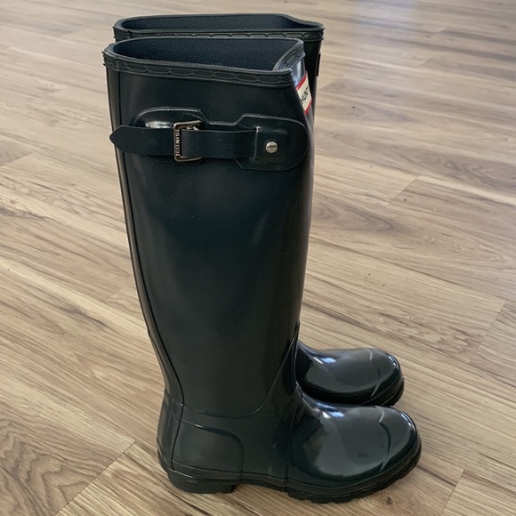 Hunter Original Tall Gloss rain boots dark slate - Picture 2 of 10